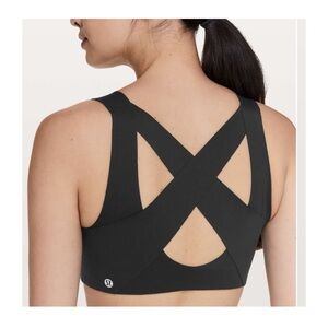 Lululemon enlite zip front sports bra black 36 E
